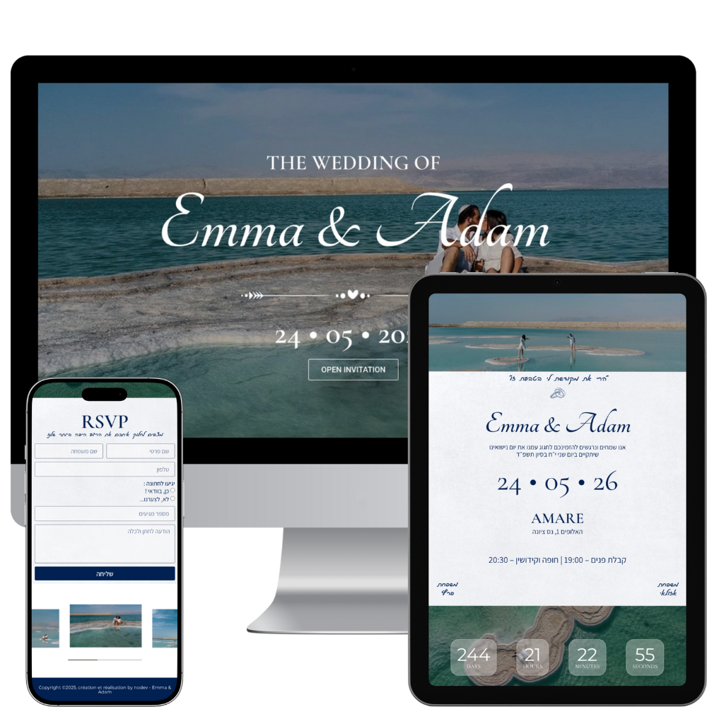 invitation digitale personnalisée mariage mockup
