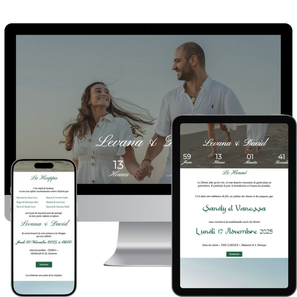 invitation digitale personnalisée mariage mockup