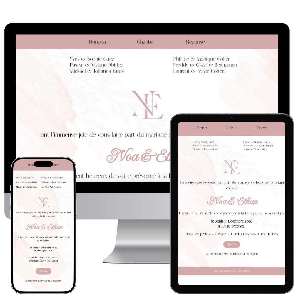 invitation digitale personnalisée mariage mockup